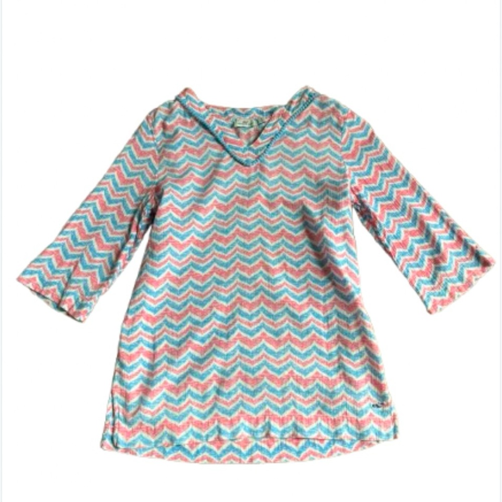 Vineyard Vines Chevron Tunic/Cover Up Top in Pink and Blue